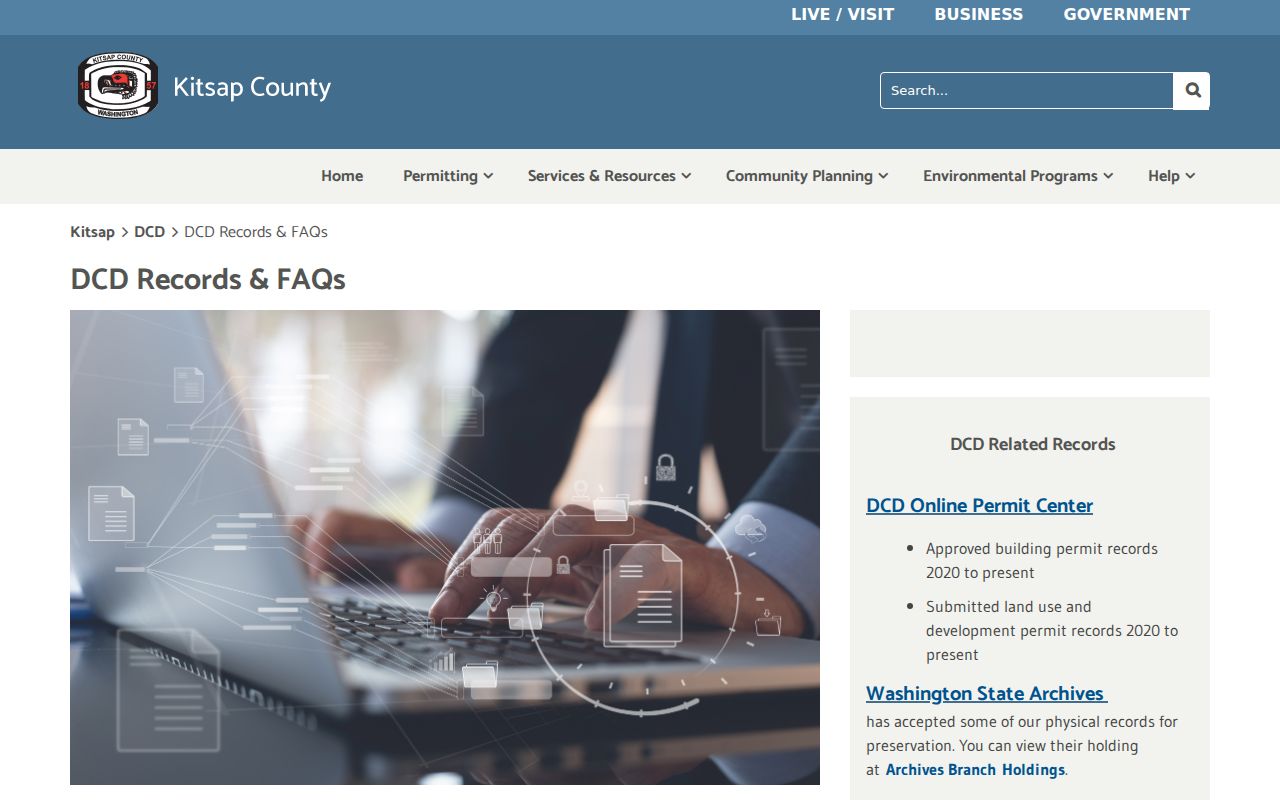 Kitsap County street directory development records request